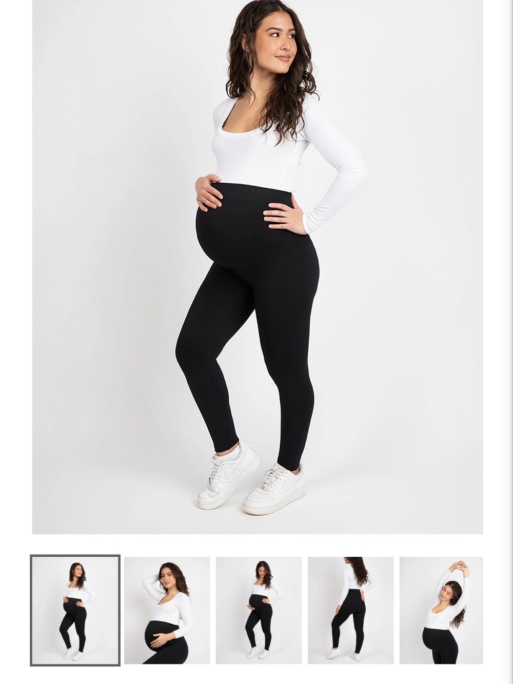 Lasora Maternity Leggings Size M NWT Black Stretch Pregnancy Pants